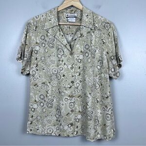 Columbia Sportswear Women's Rayon & Flax Abstract Pattern Button Up Shirt Size L